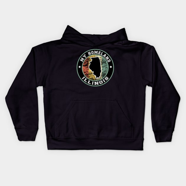 Homeland Illinois state USA vintage Kids Hoodie by LiquidLine